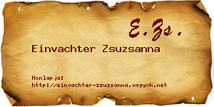 Einvachter Zsuzsanna névjegykártya